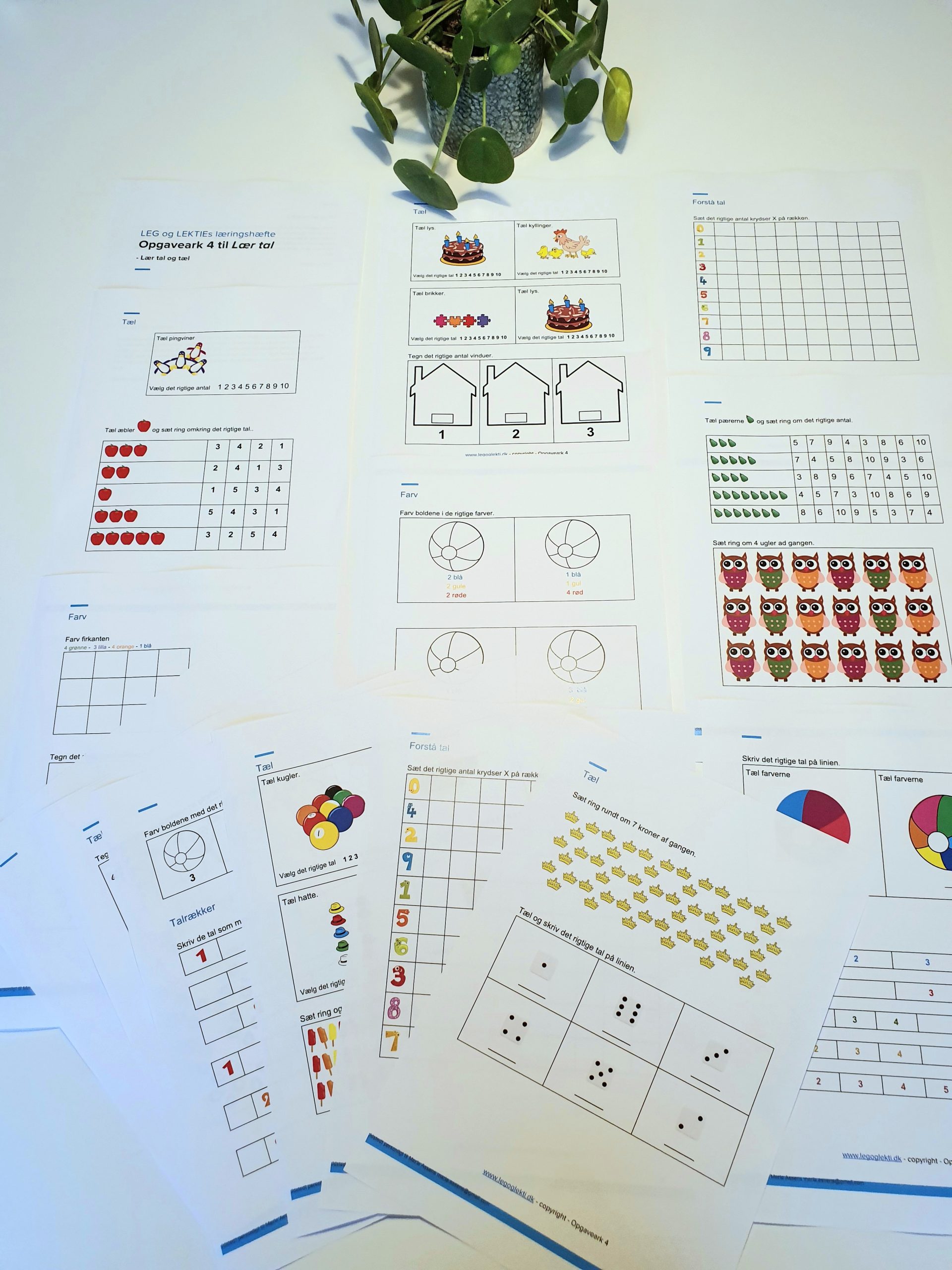 "Lær tal" hæfte - opgaver og forældrevejledning (Print selv)