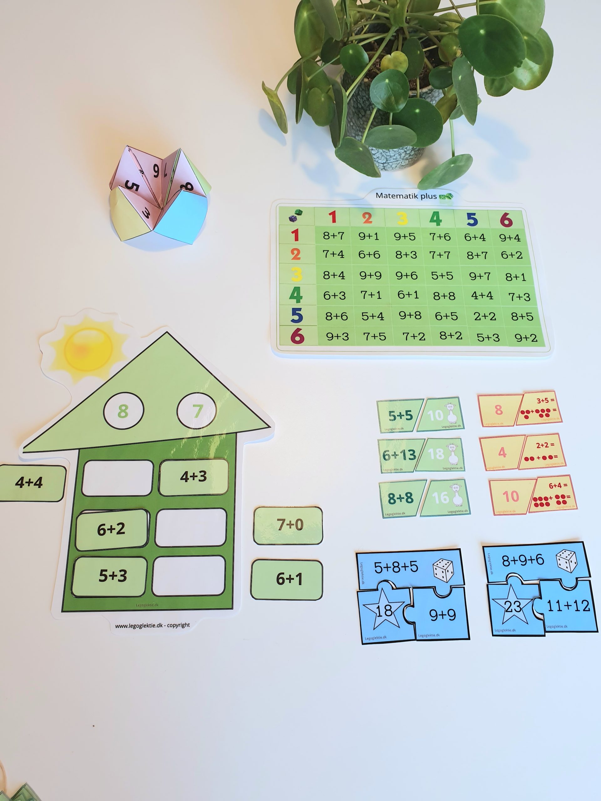 "Lær plus" - 6 læringsspil (Print selv)