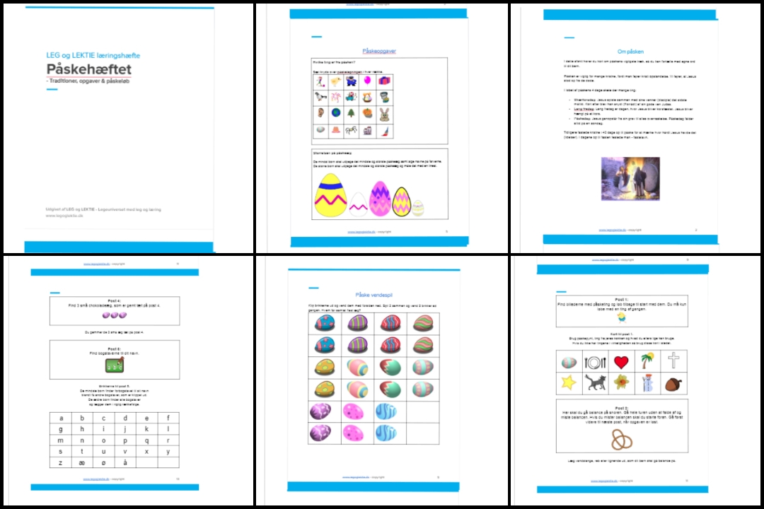 Påskehæfte - opgaver og forældrevejledning (Print selv)