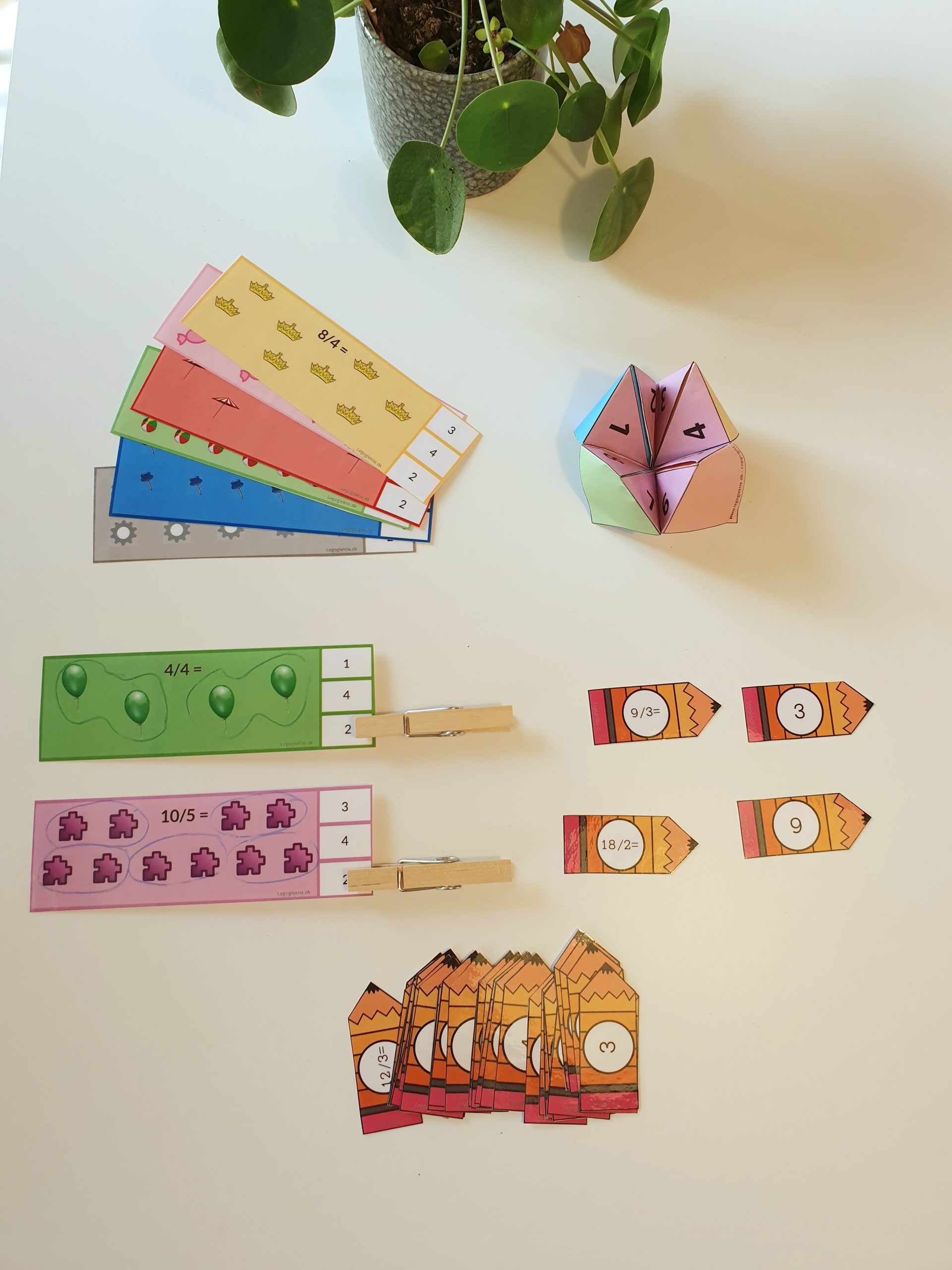 Dividere - 4 læringsspil (Print selv)