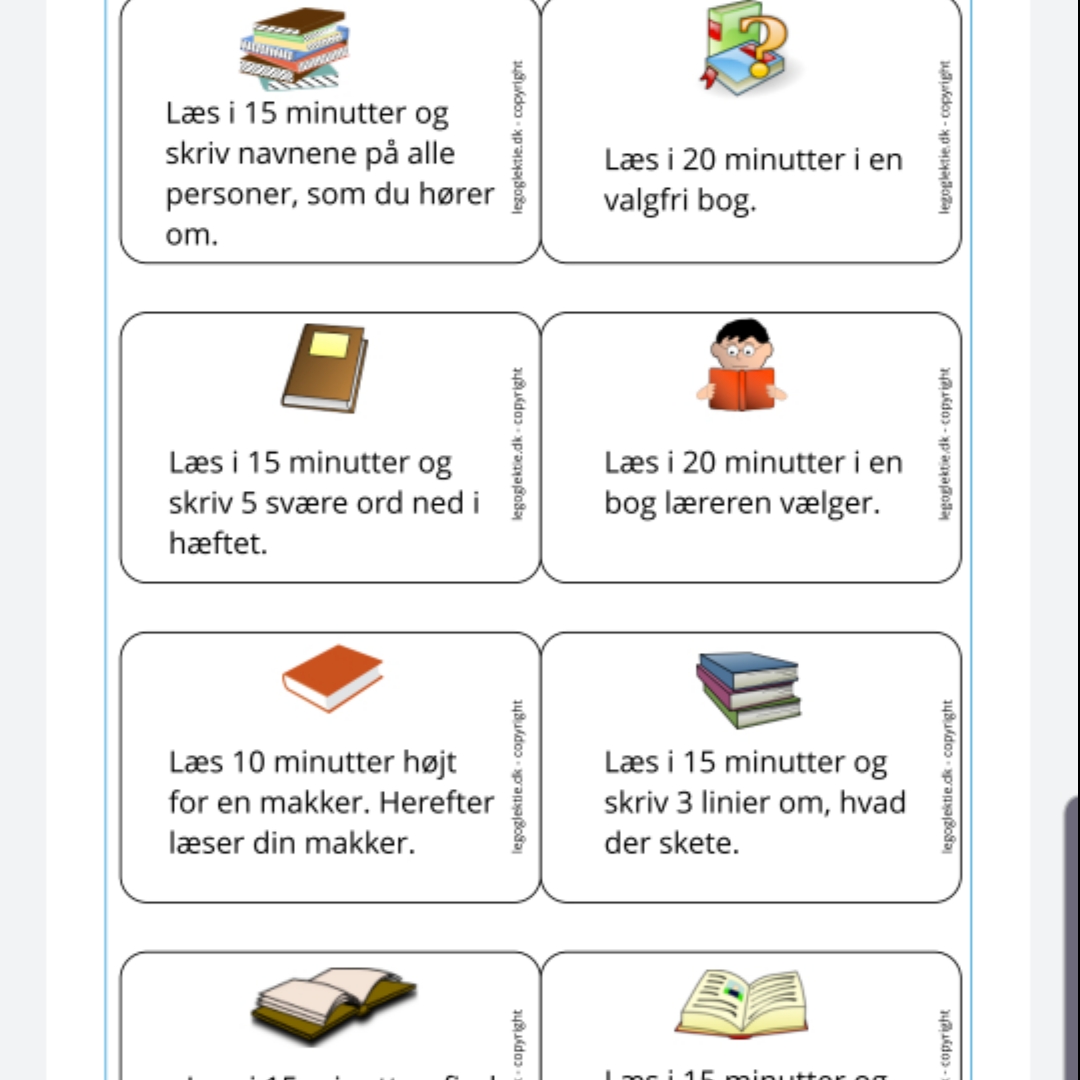 Læsekort - hjælp til læsningen (Print selv)