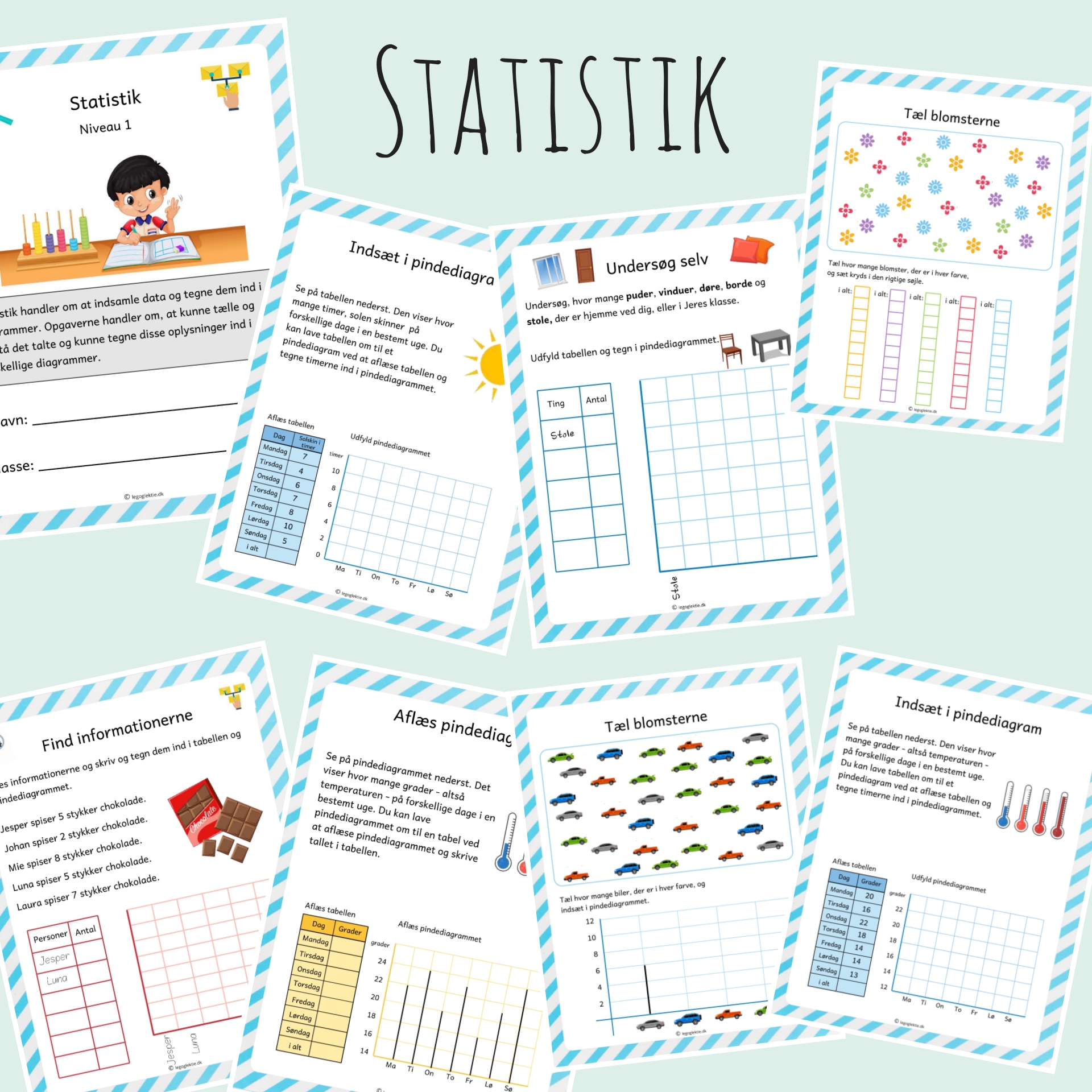 Hæfter om statistisk, sandsynlighed og kombinatorik (Print selv)
