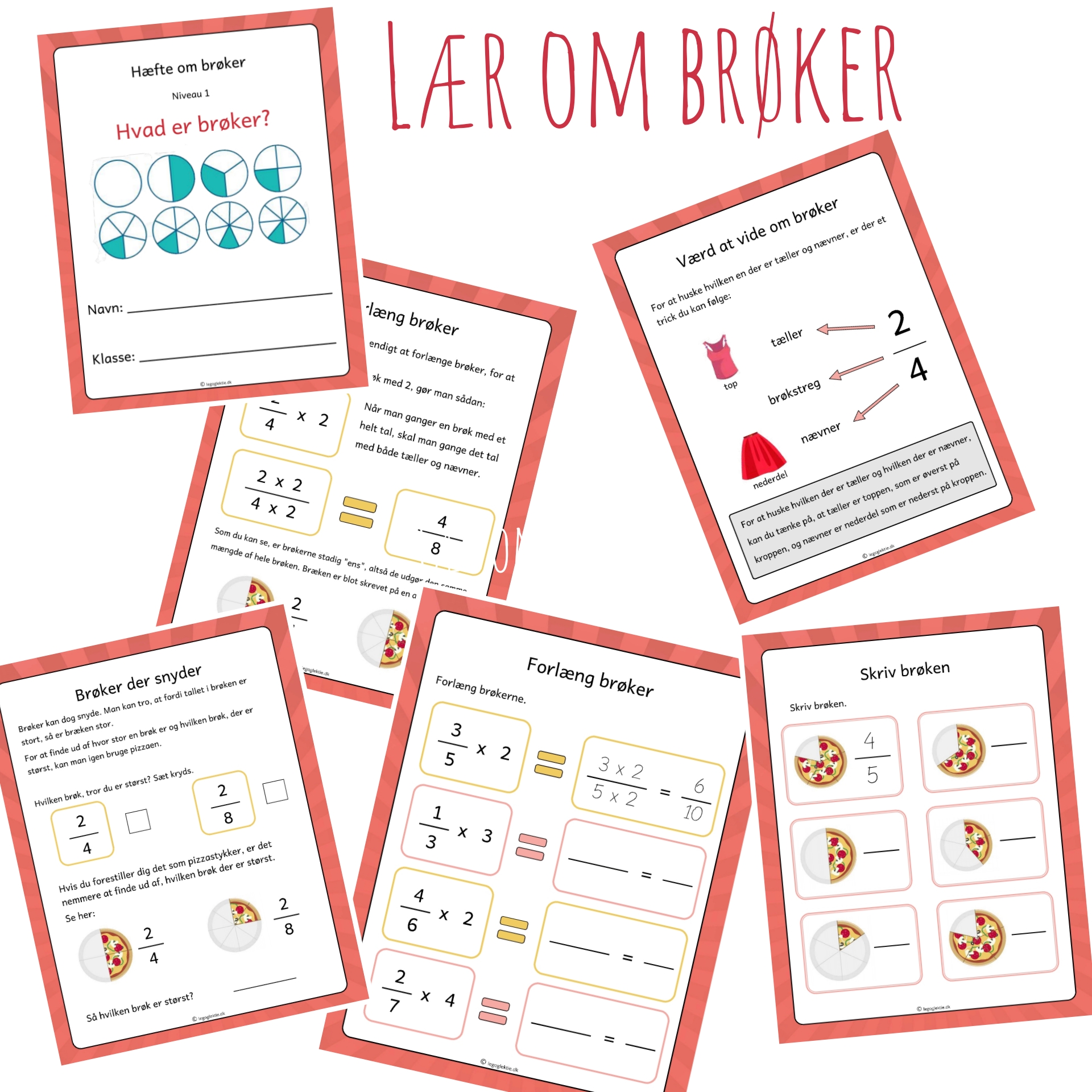 Lær om brøker - hæfte (Print selv)