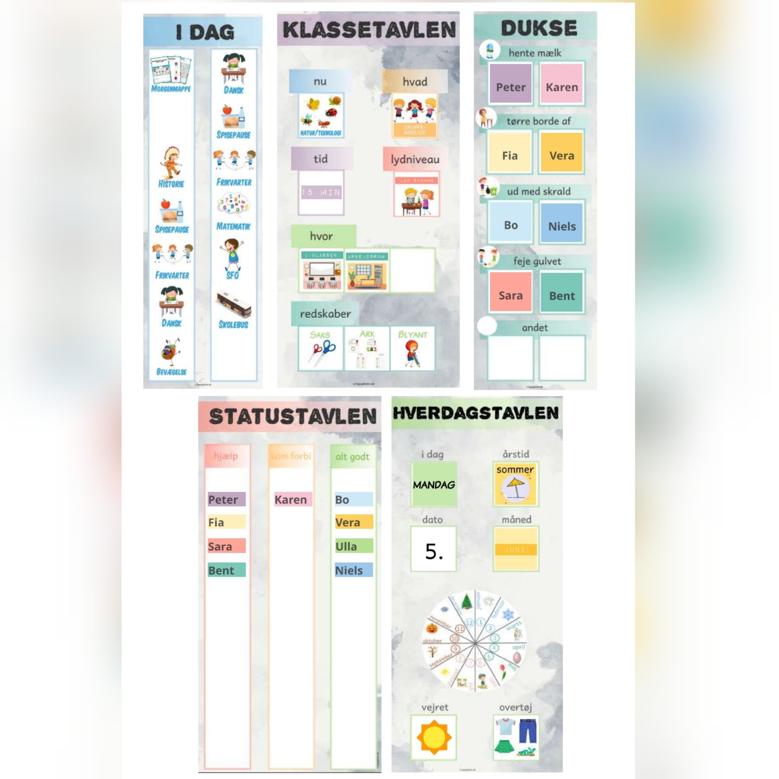 Piktogrammer til klassen - KUN piktogrammer