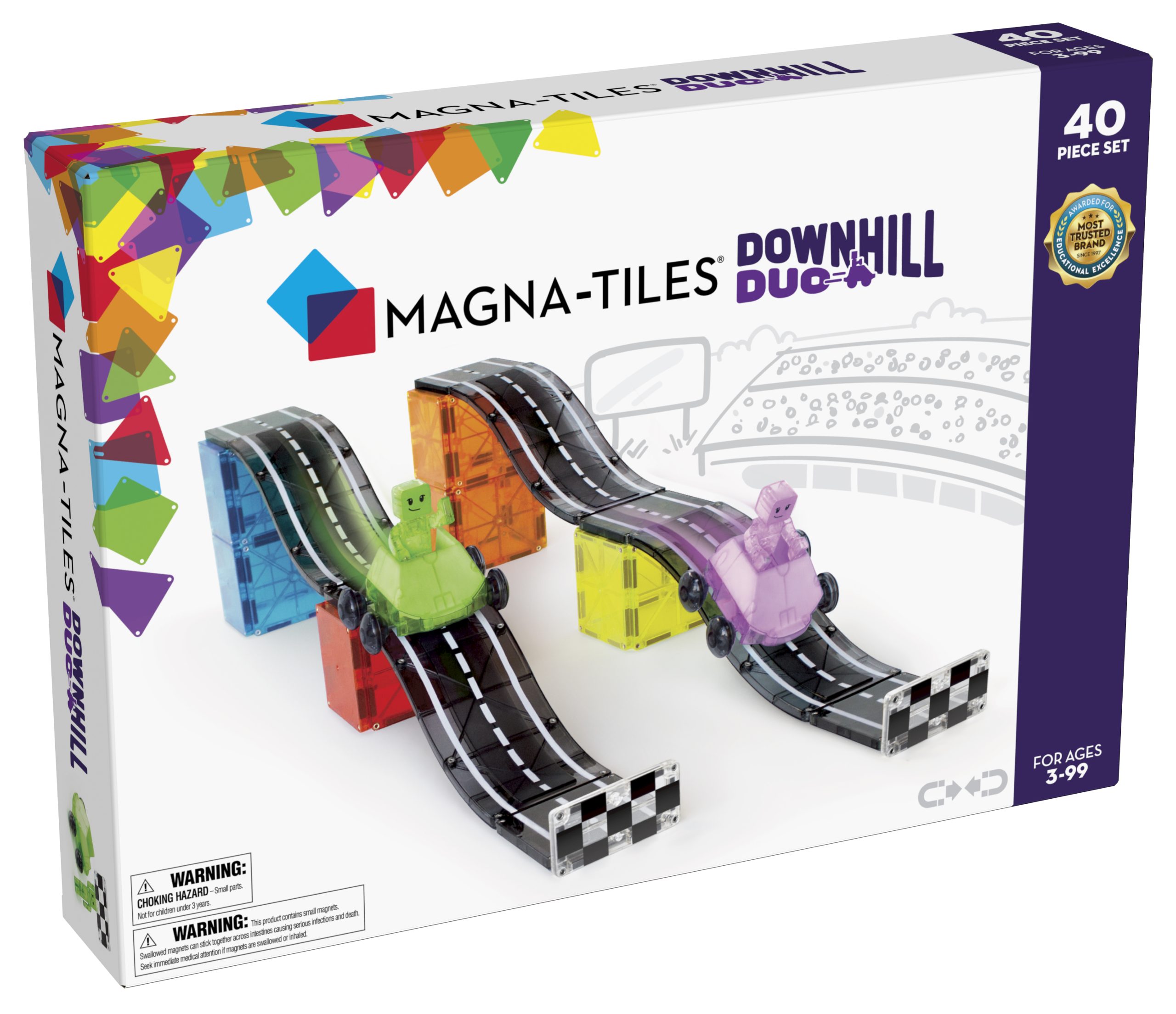 MAGNA-TILES racerbane med 2 biler 40 dele