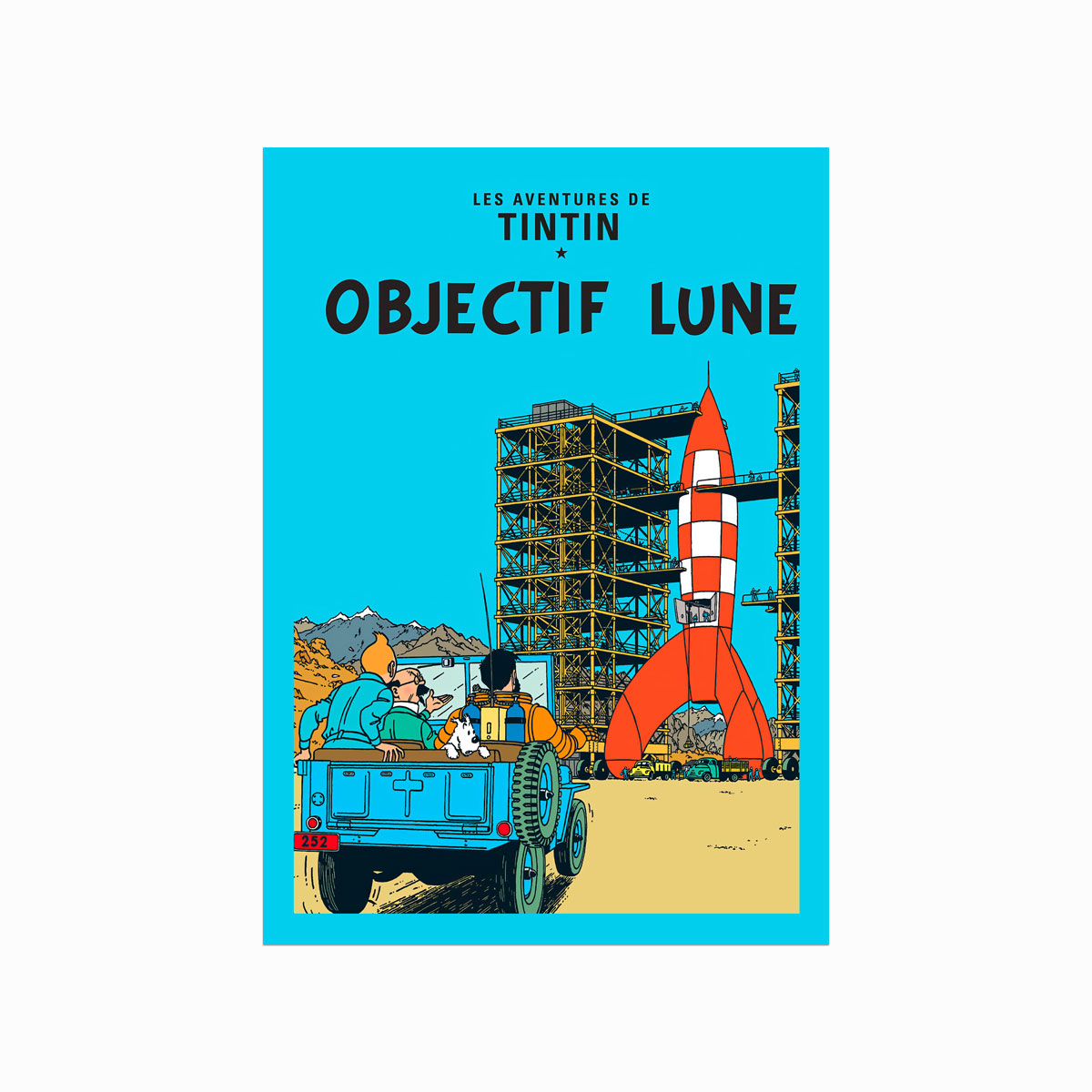 Tintin plakat Objectif Lune (1953)