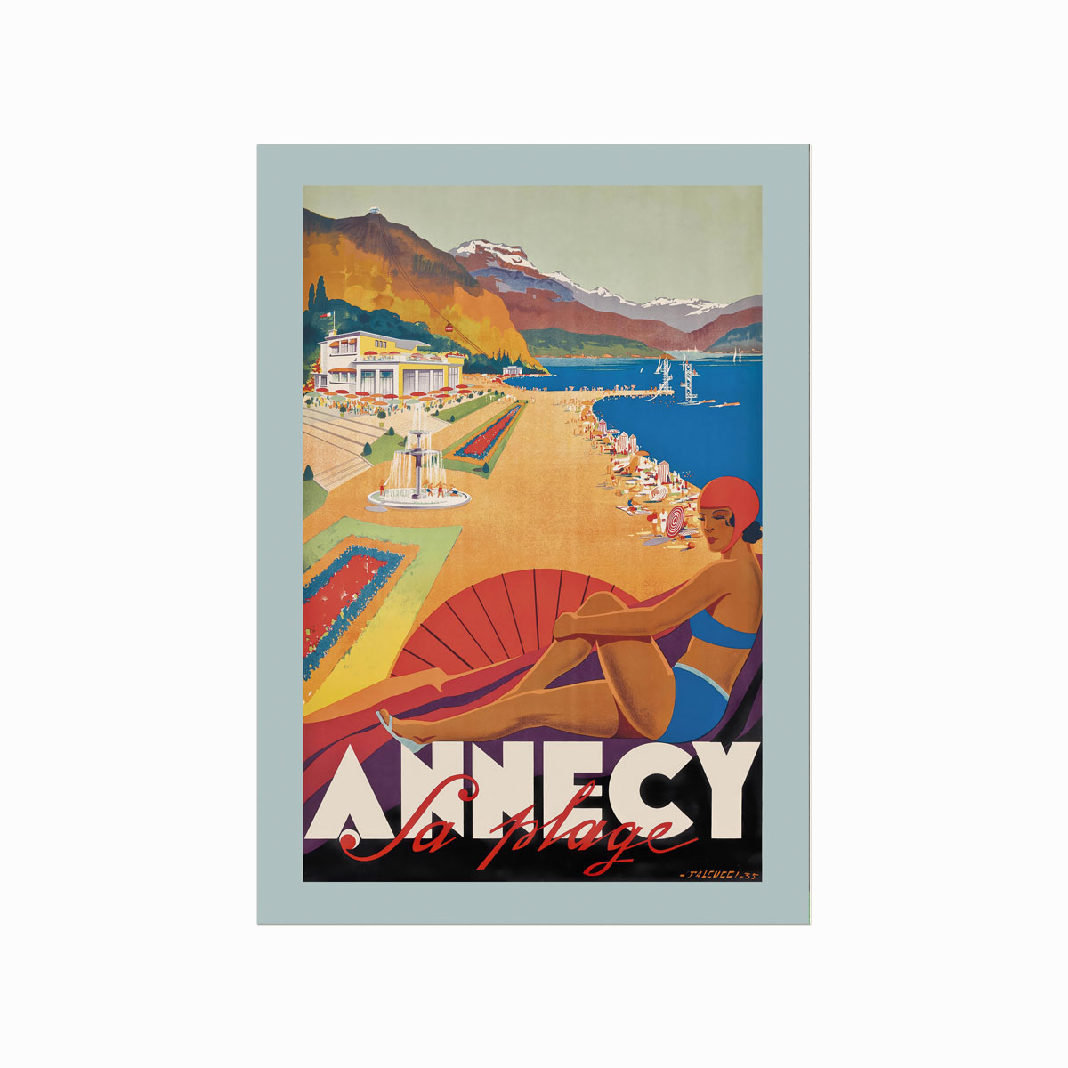 Retro plakat Annecy (La Plage)
