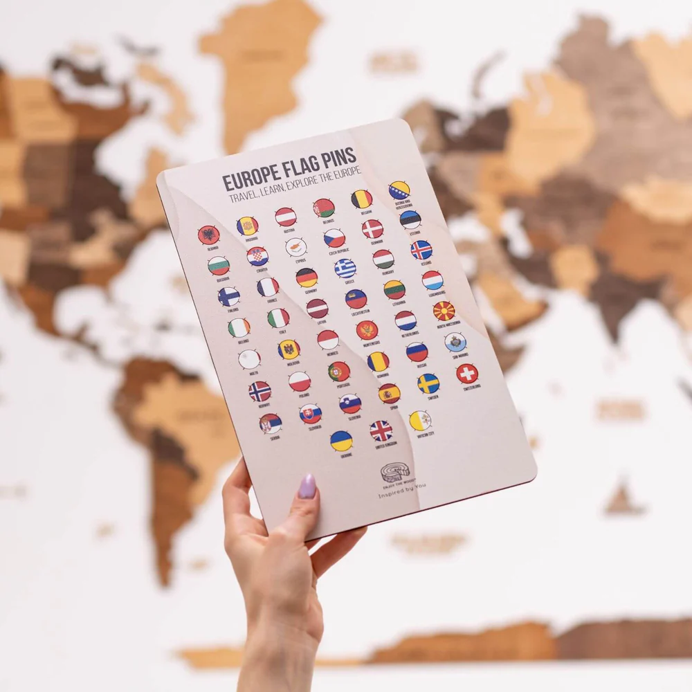 Landeflag til 3D Europakort