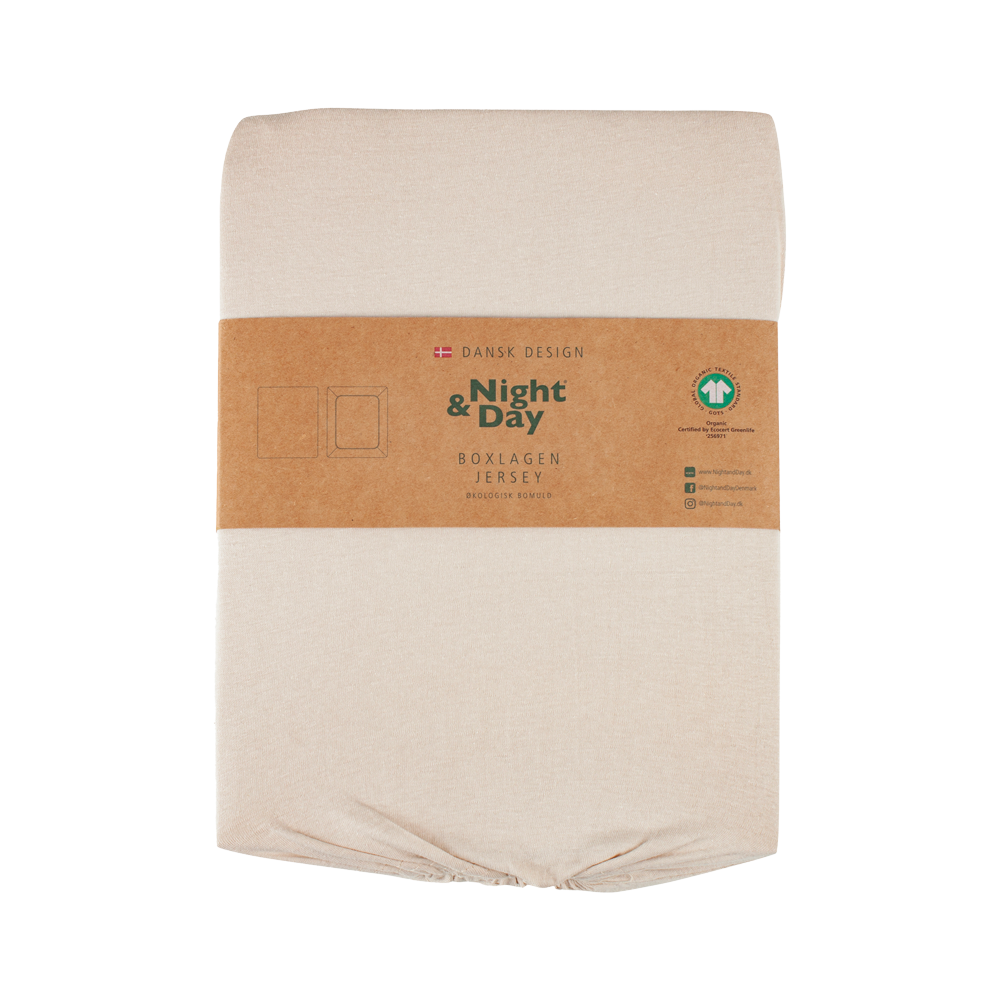 JERSEY Økologisk Boxlagen - 120x200 cm - Sand