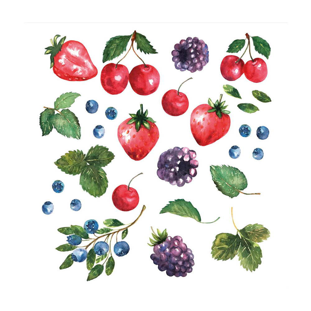 SERVIET m. vilde bær 20 stk.