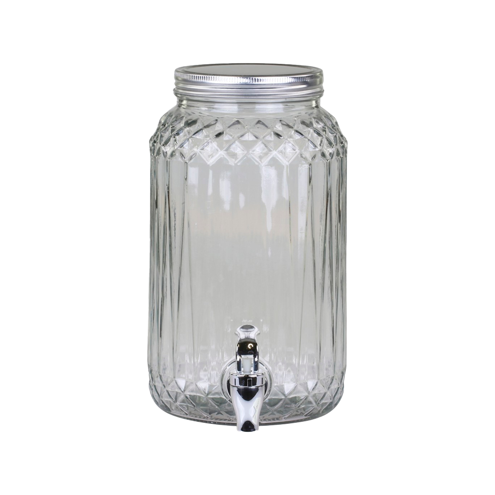 Dispenser i glas m. taphane 3.5 l.