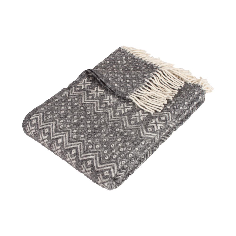 NORDIC Grey uldplaid