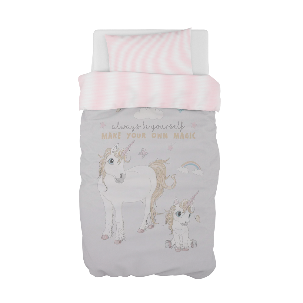 UNICORN Sengesæt - Lyserød - 70x100 cm (Baby)