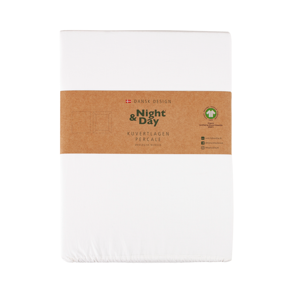 PERCALE Økologisk Kuvertlagen - 180x200 cm - Hvid