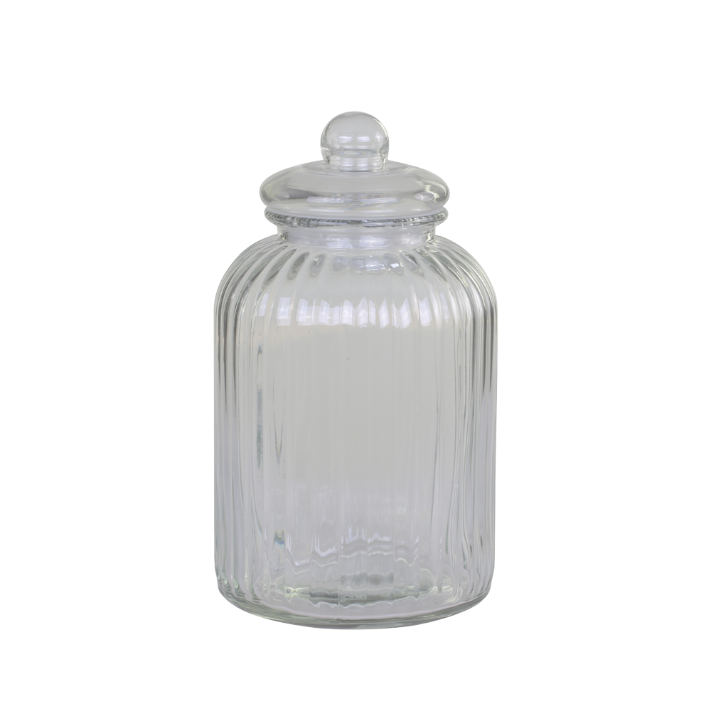 OPBEVARINGSGLAS m. riller - Stor