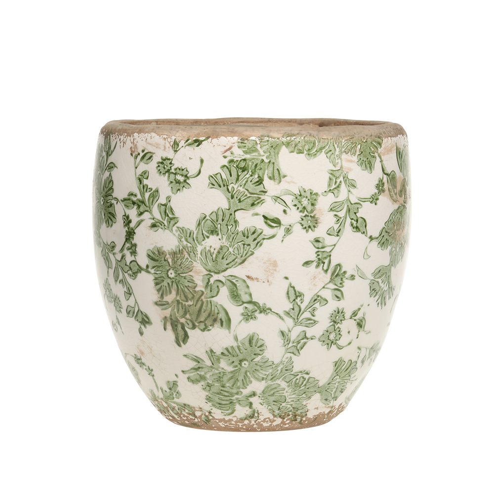 MELUN Stor krukke m. fransk mønster