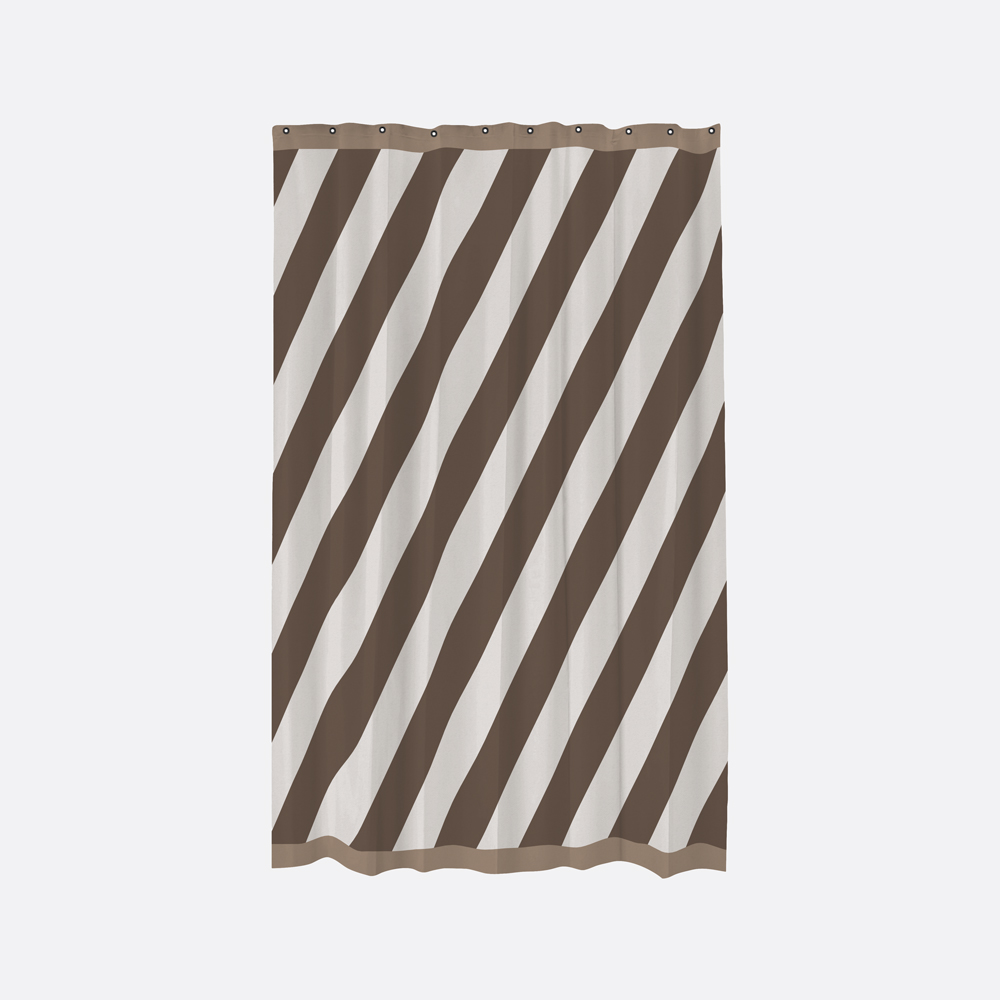 DIAGONAL Badeforhæng - Brun