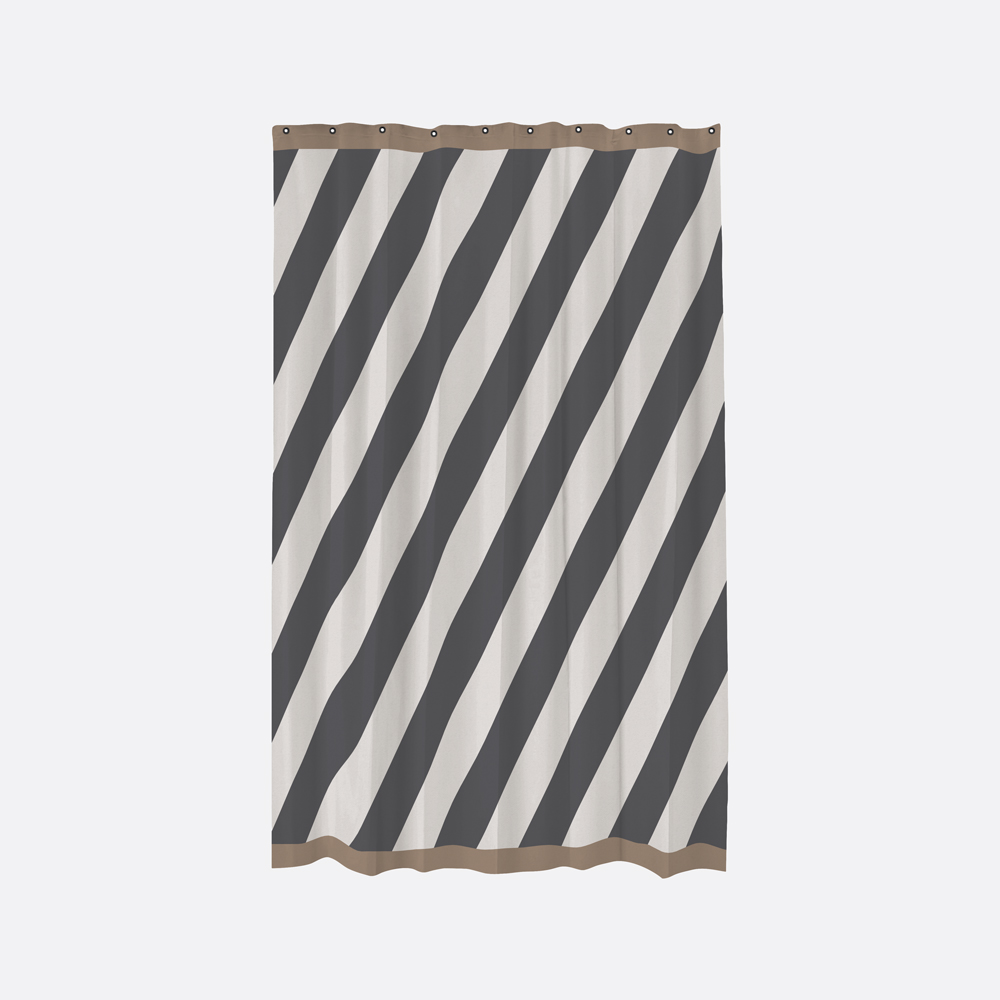 DIAGONAL Badeforhæng - Mørkegrå