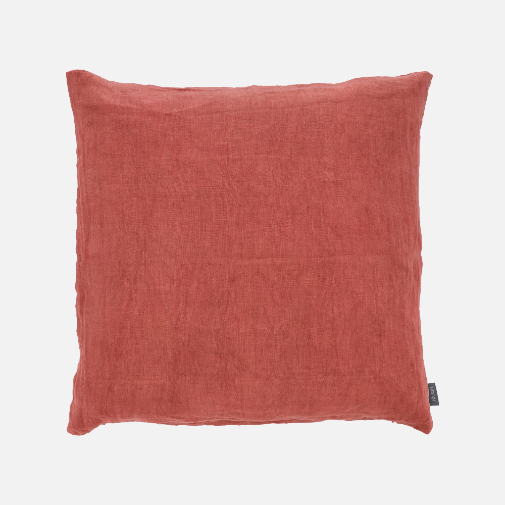 LINEN Pyntepude 50x50 - Koral