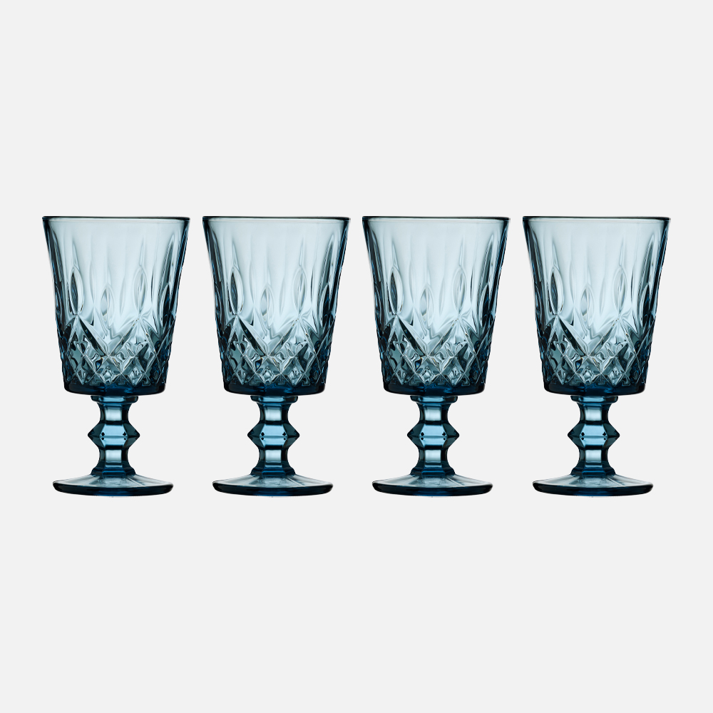 SORRENTO Farvet vinglas 4-pak - Blå