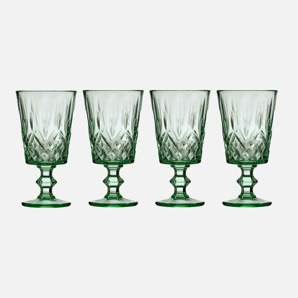 SORRENTO Farvet vinglas 4-pak - Grøn