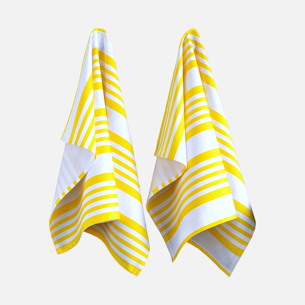 ANNA Viskestykke gule striber