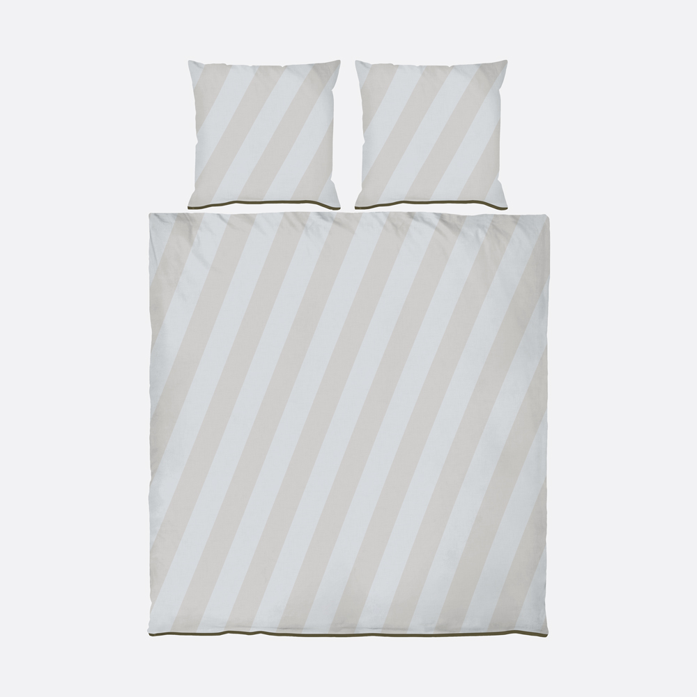 DIAGONAL Sengetøj - Lys grå - 200x220 cm