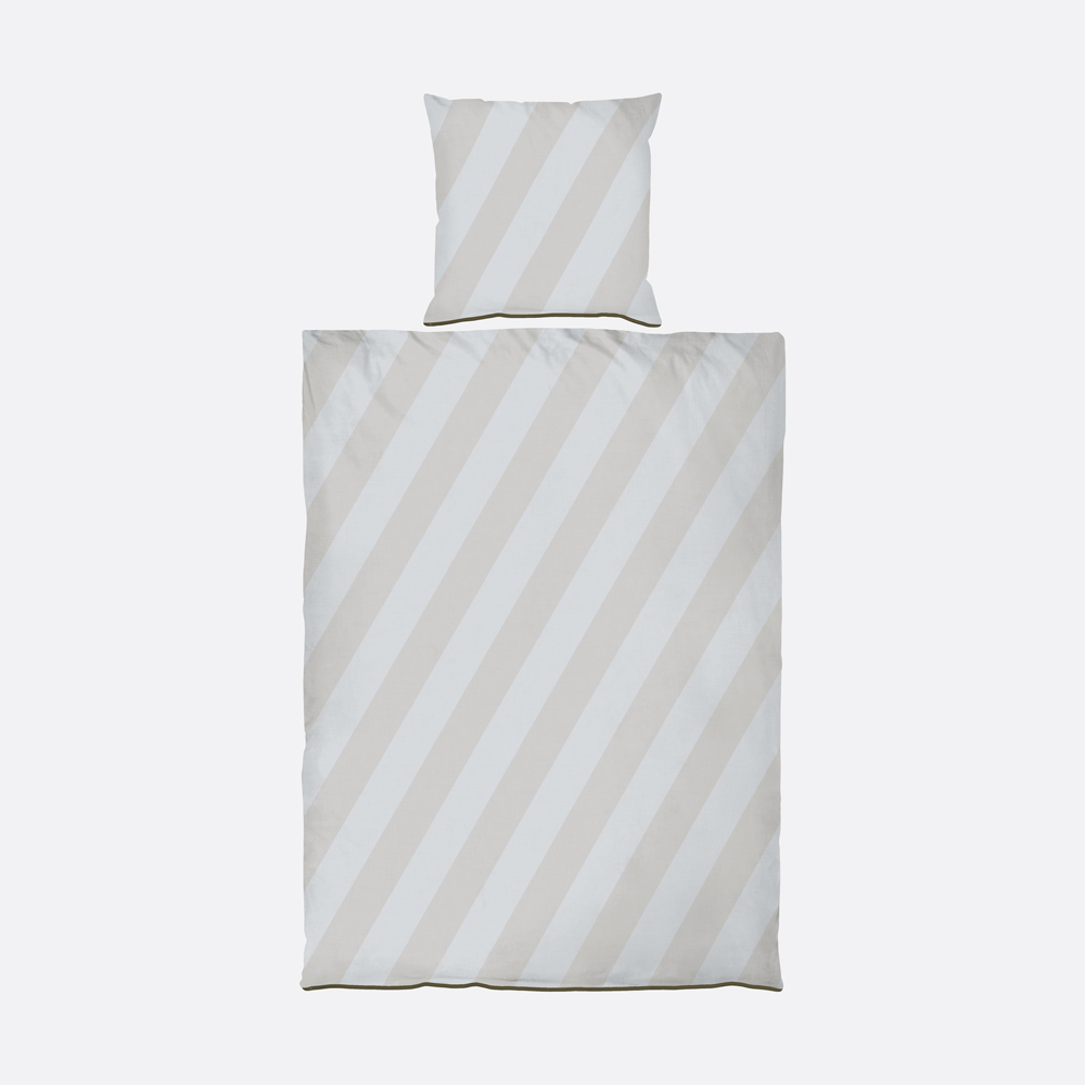 DIAGONAL Sengetøj - Lys grå - 140x220 cm