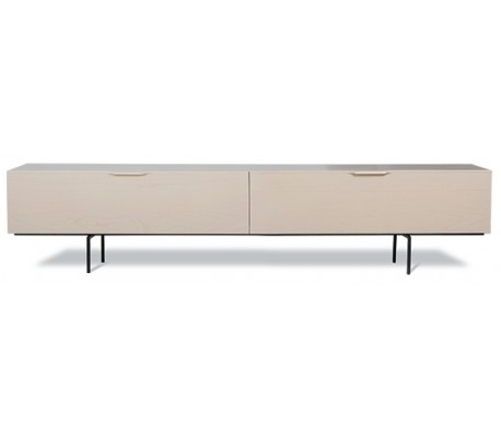 Tvbord i sungkaitræ og metal H36 x B167 cm - Sort/Sand