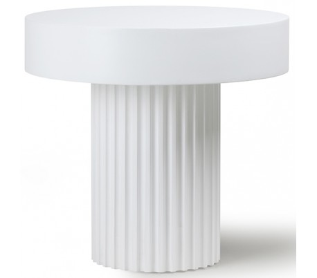 Sofabord i sunkaitræ og mdf Ø49 cm - Hvid