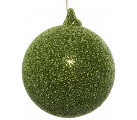 Julekugle i glas Ø8 cm - Skovgrøn