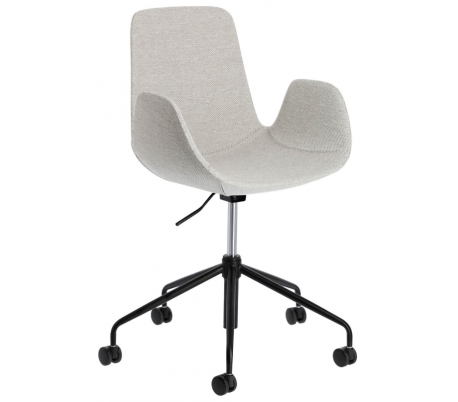 Yasmin kontorstol i polyester H81 - 93 cm - Sort/Lysegrå