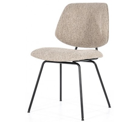 Lynn spisebordsstol i polyester H82 cm - Sort/Beige