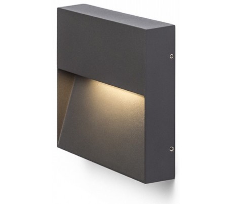 Aqila SQ Væglampe i metal 15 x 15 cm 6W LED - Antracit