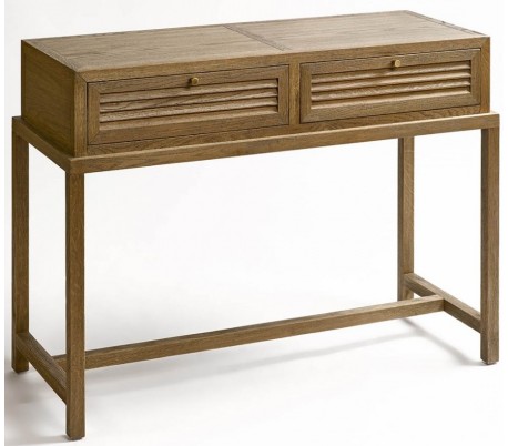 Rustikt konsolbord i egetræ B100 cm - Børstet eg