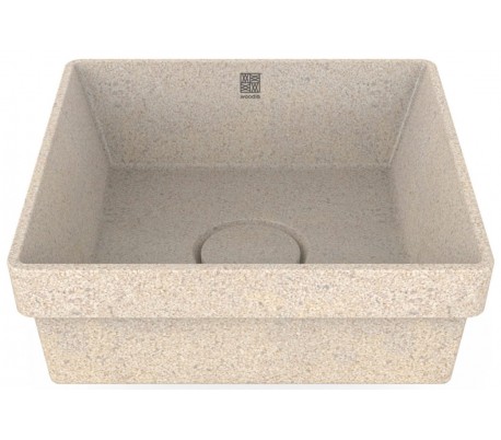 Woodio nedfældet håndvask 40 x 40 cm ECO - Polar hvid