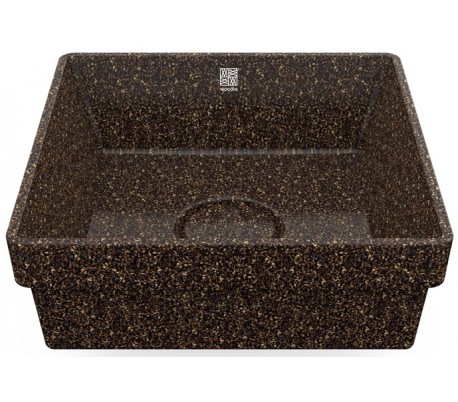 Woodio nedfældet håndvask 40 x 40 cm ECO - Brun