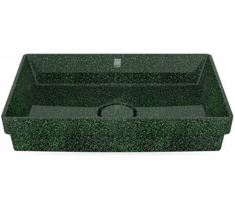 Woodio nedfældet håndvask 60 x 40 cm ECO - Mosgrøn