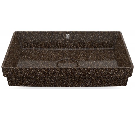 Woodio nedfældet håndvask 60 x 40 cm ECO - Brun