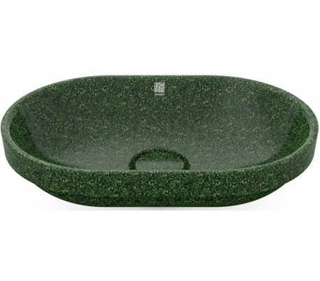 Woodio nedfældet håndvask 60 x 40 cm ECO - Mosgrøn