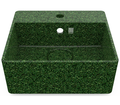 Woodio vægmonteret håndvask 40 x 40 cm ECO - Mosgrøn