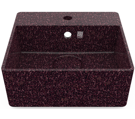 Woodio vægmonteret håndvask 40 x 40 cm ECO - Bær rød