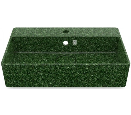 Woodio vægmonteret håndvask 60 x 40 cm ECO - Mosgrøn