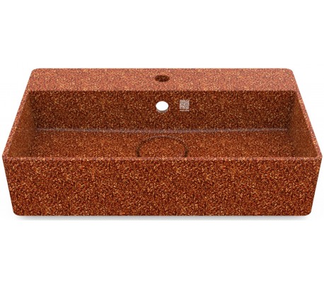 Woodio vægmonteret håndvask 60 x 40 cm ECO - Lerbrun