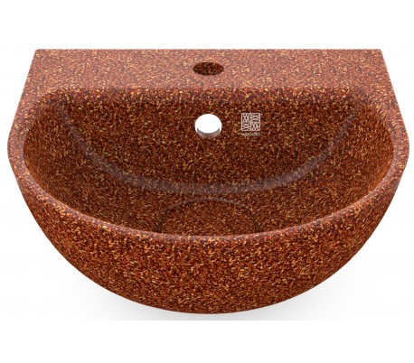 Woodio vægmonteret håndvask 40 x 40 cm ECO - Lerbrun