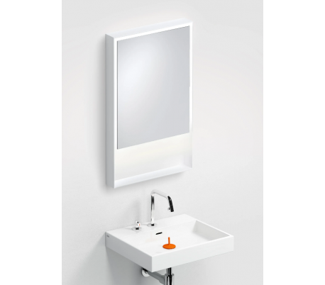 LOOK AT ME vægspejl med lys IP44 80 x 50 cm - Mat hvid