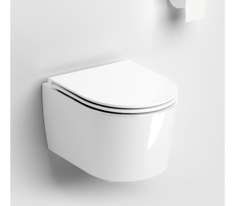 INBE Væghængt toilet D48 cm - Hvid højglans