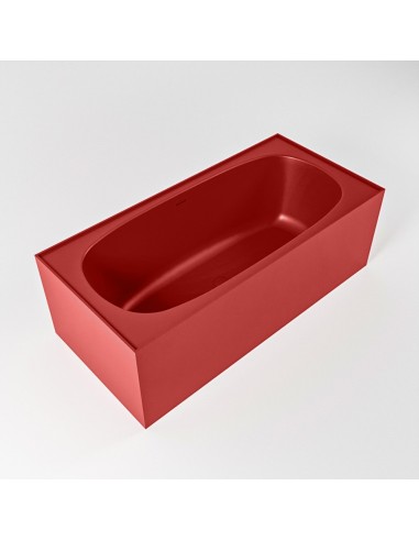 FREEZE fritstående badekar 180 x 85 cm Solid surface - Rød