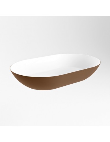 ONNI håndvask 55 x 35 cm Solid surface - Talkum/Rustbrun