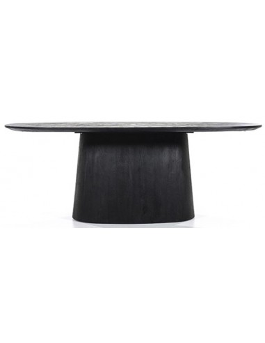 Aron aflangt spisebord i mangotræ 200 x 110 cm - Sort